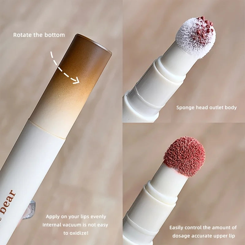 1PCS Velvet Matte Lip Glaze, Durable Cream Lipstick, Fadeless Velvet, Multicolor Makeup (Brown, Peach, Pink, Red) with Sponge Ap HIP