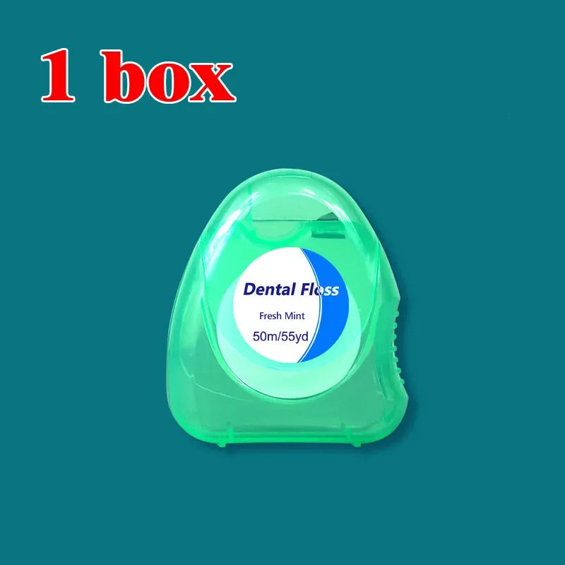 Mint Wax Dental Floss Picks – Portable Interdental Sticks Dental Floss Picks HIP C686-Green 1 box