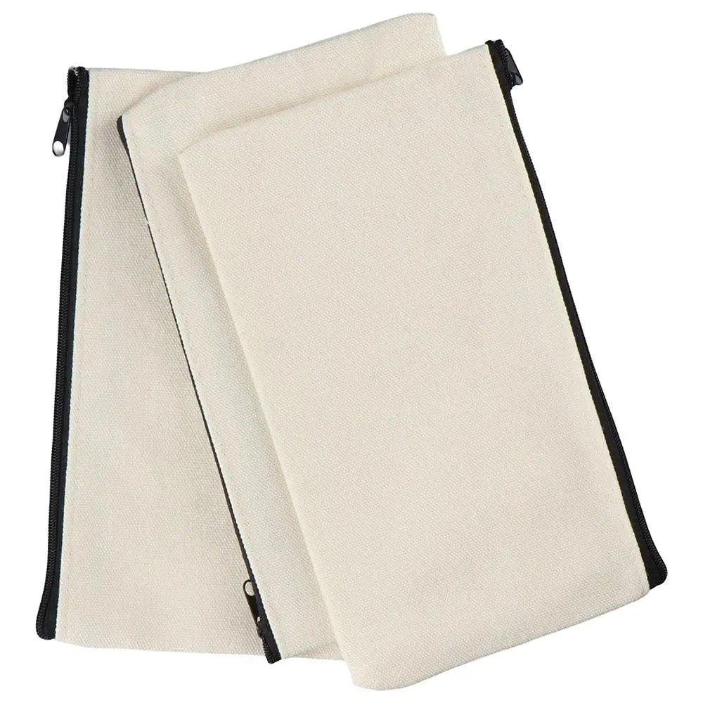 10-Pack Blank Canvas Zipper Pouches 8.3x4.7" – DIY & Travel Canvas Zipper Pouch HIP