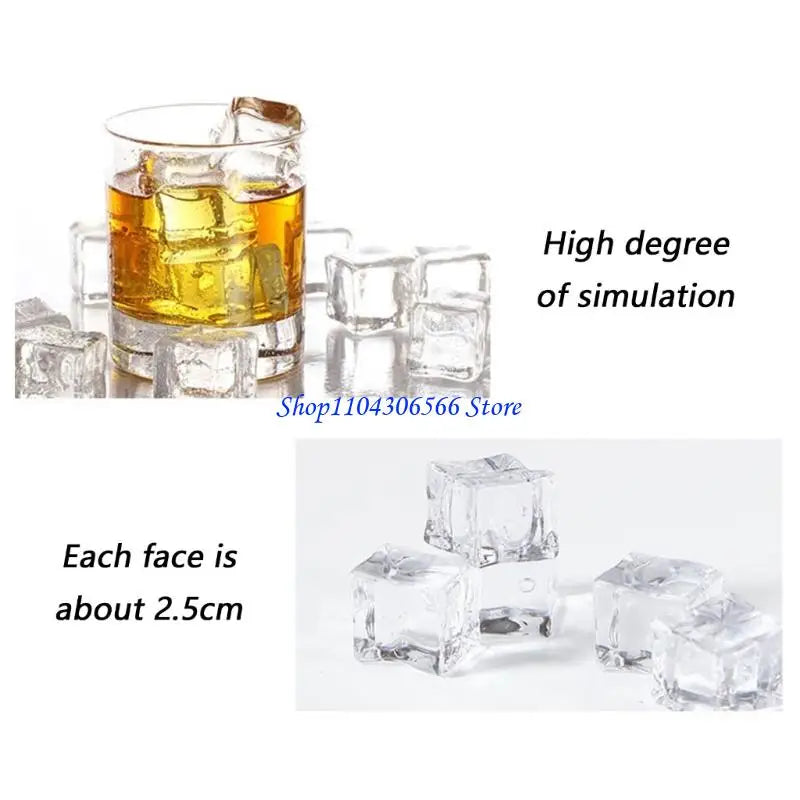 Acrylic Fake Ice Cubes – Realistic Photo Props for Content Photography Props HIP