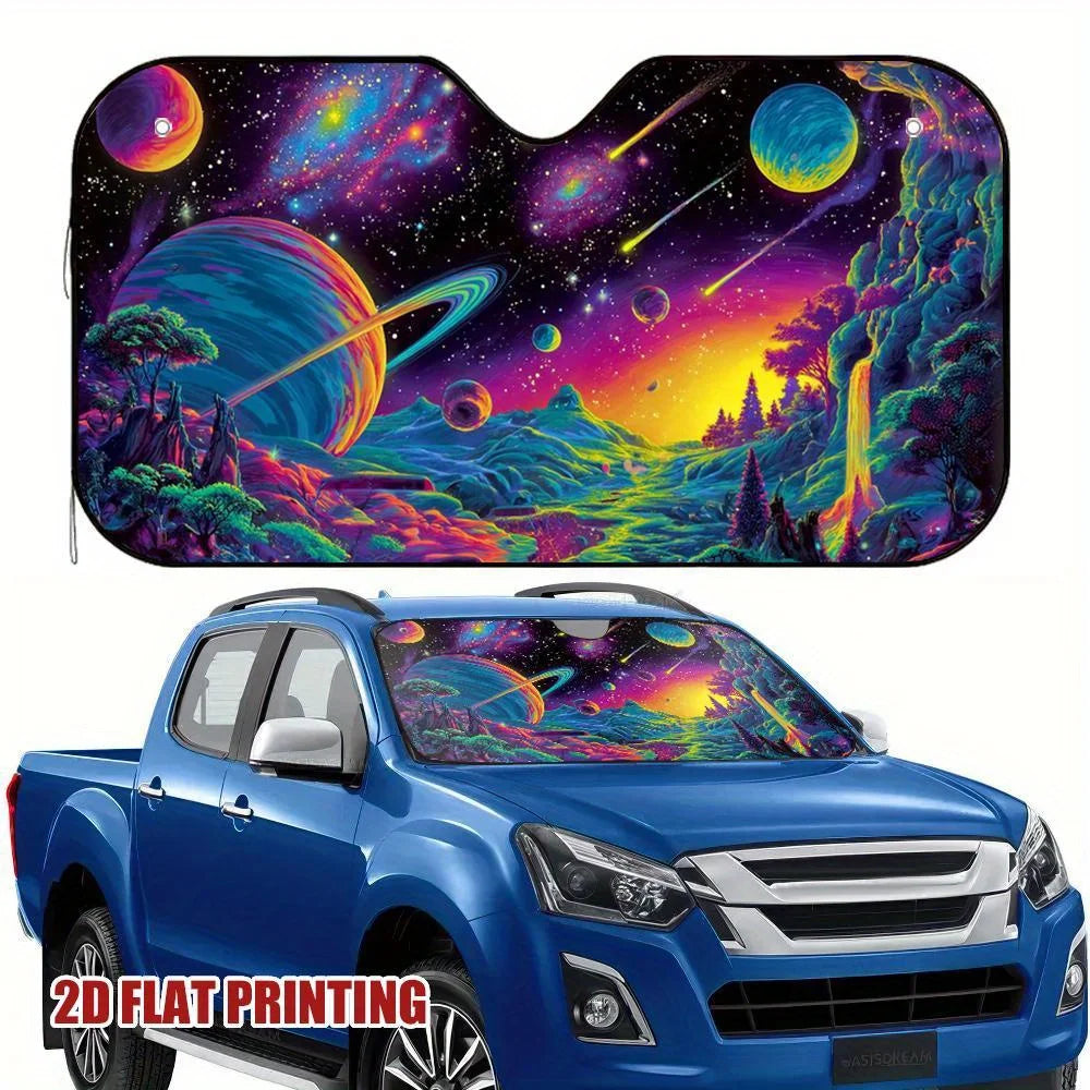Neon Galaxy Foldable Car Windshield Sunshade – UV Cover Car Windshield Sunshade HIP S