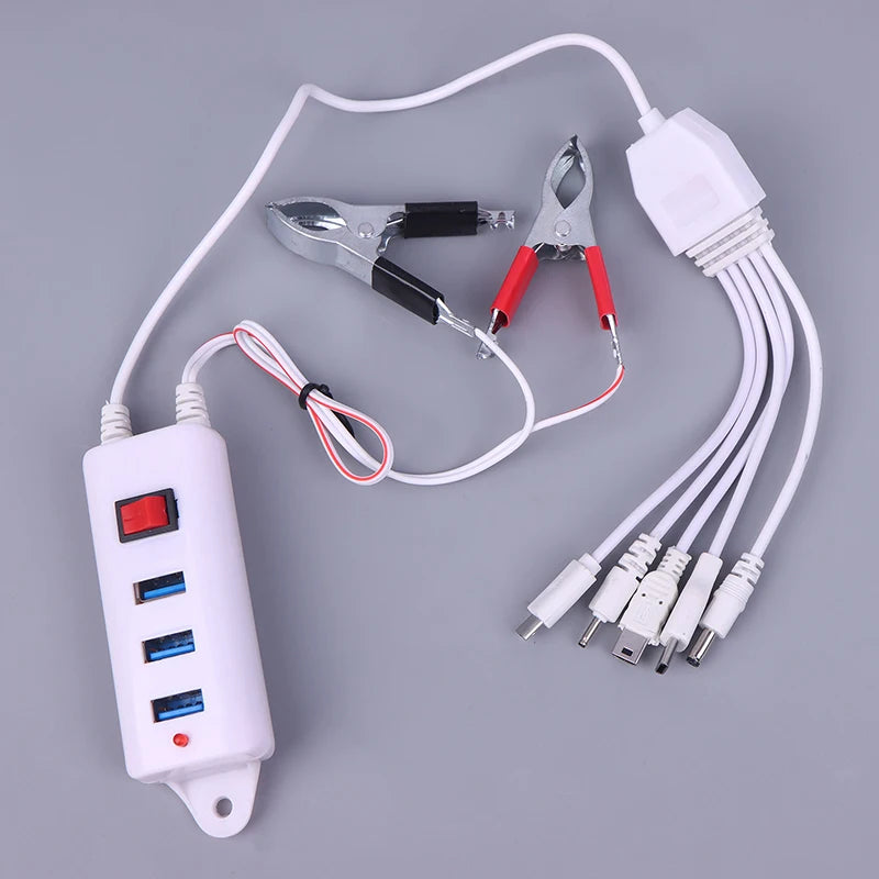 3-Port USB Clip Charger with Switch – Universal USB Hub USB Clip Charger HIP White