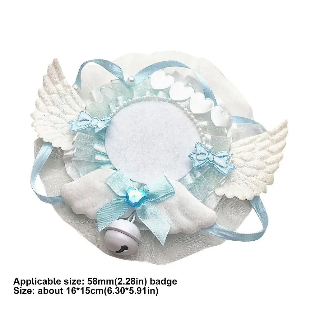 Kawaii 58mm Can Badge Cover – Lace Wings & Bow Holder Badge Display Case HIP