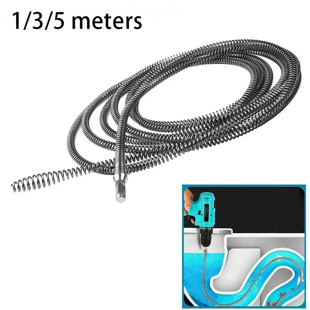 Electric Drill Drain Cleaning Spring Tool – 1/3/5 Metre Drain Cleaning Tool HIP