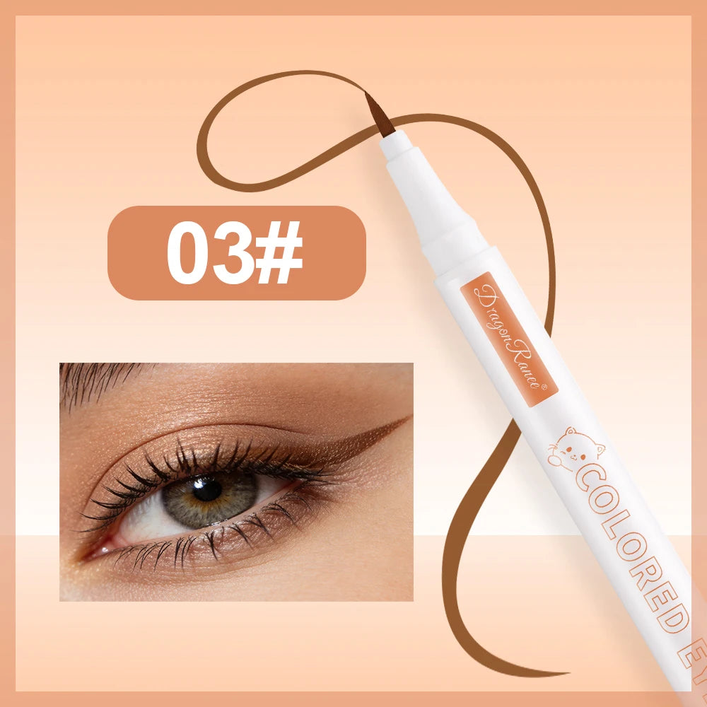 10 Colors Cute Kitten Colored Liquid Eyeliner Pen Quick-Dry Waterproof Eye Liner for Beginners Vibrant Long-Lasting Eye Makeup HIP 03