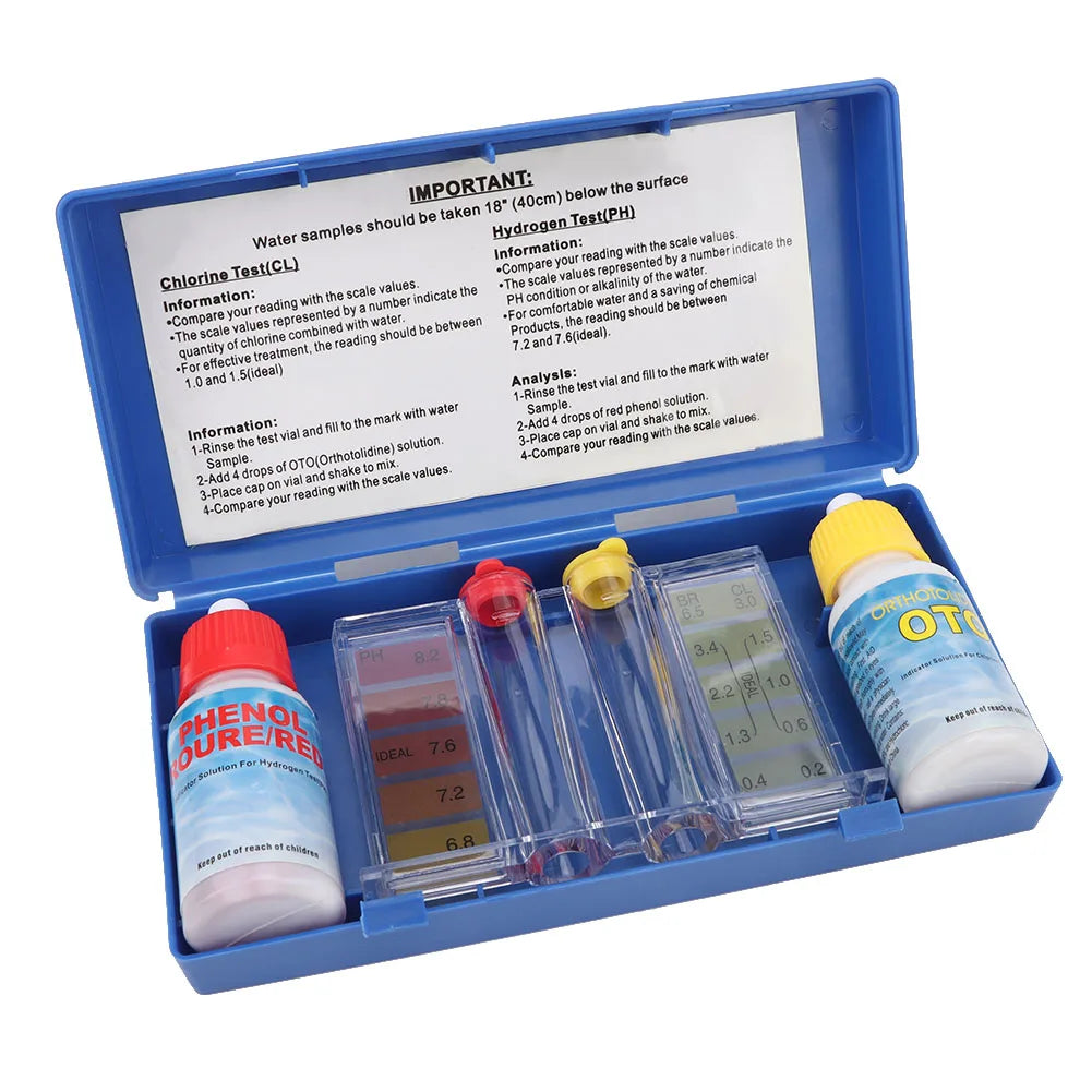 Pool Chlorine Test Kit Water Quality Test Box PH Chlorine Testing Kit Water Quality Test Box Accessories for Swimming Pool HIP