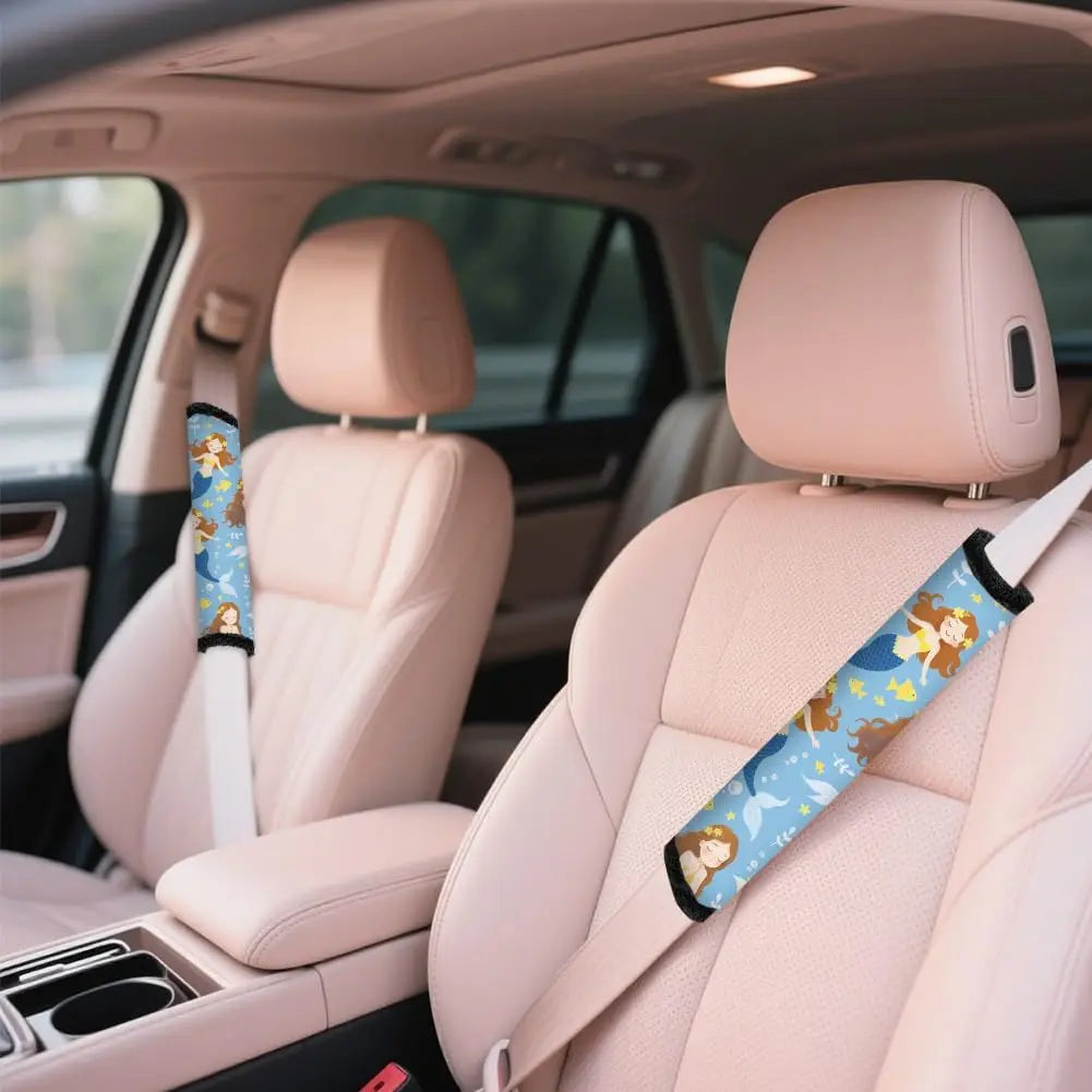 2-Pack Mermaid Car Seat Belt Cover Pads – Soft Neoprene Cushions Seat Belt Cover HIP