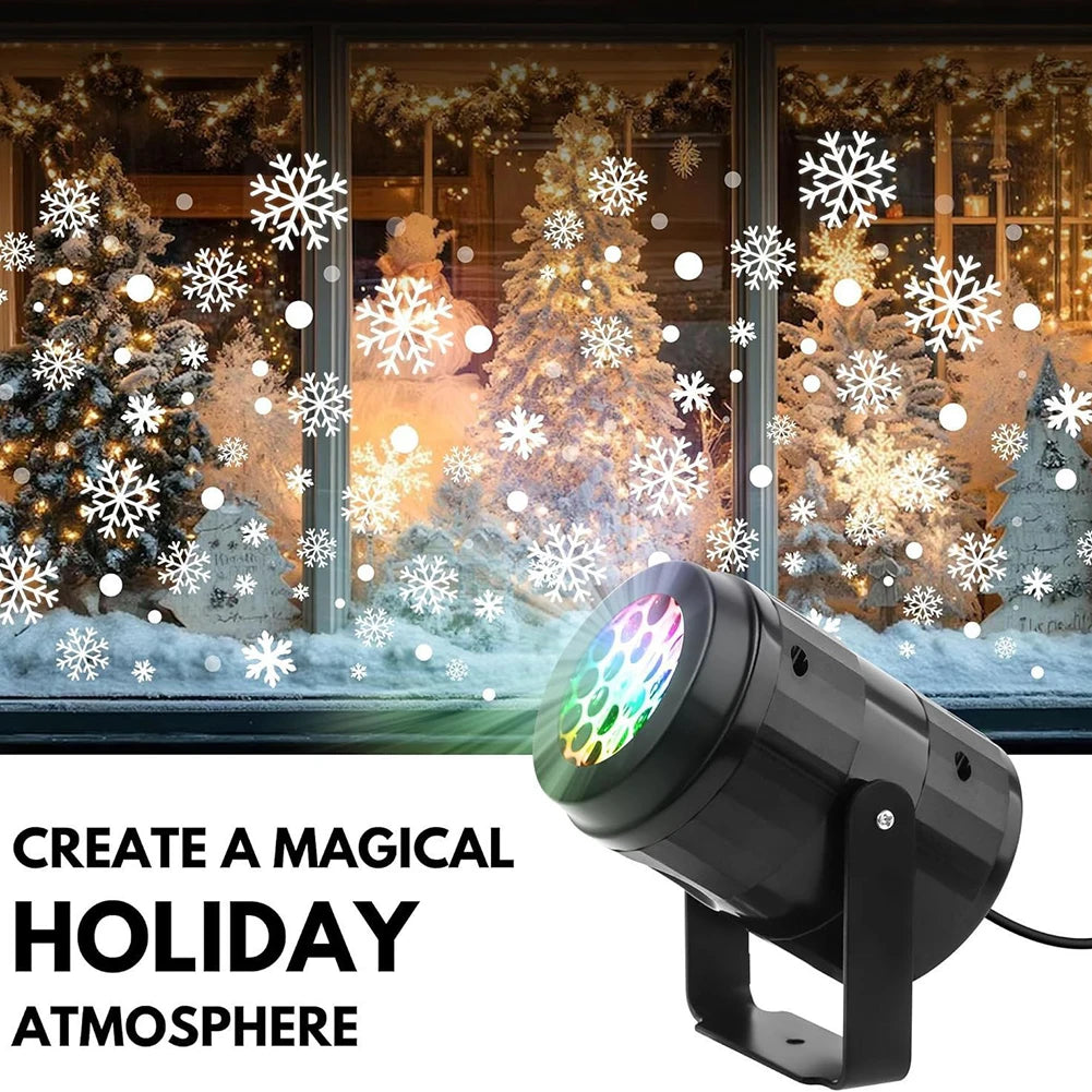 16 Pattern Night Light LED Snowflake Projector 360° Rotating Projection Lamp Home Christmas Festivals Party Decoration USB/EU HIP