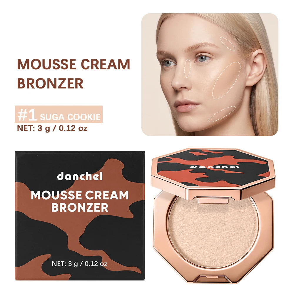8 Colors Mousse Bronzer Contour Cream Natural Soft Focus Skin Smoothing 3D Contour Waterproof Sweat Proof Resists Transfer Face HIP 1SUGA COOKIE