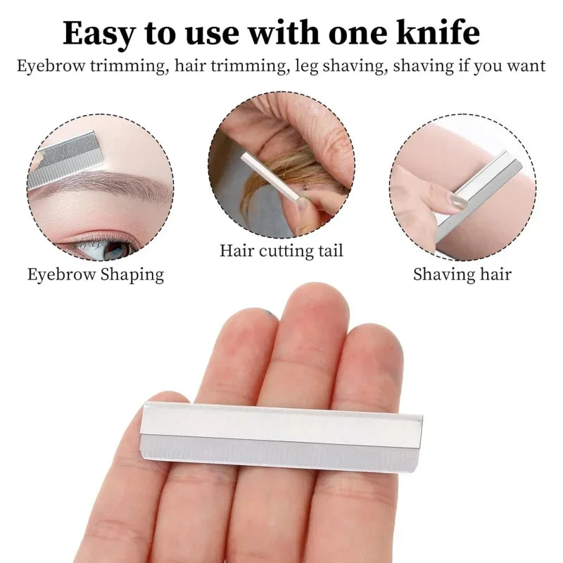 Stainless Steel Eyebrow Trimmer & Face Razor – 10/80 Pcs Eyebrow Trimmer Razor HIP