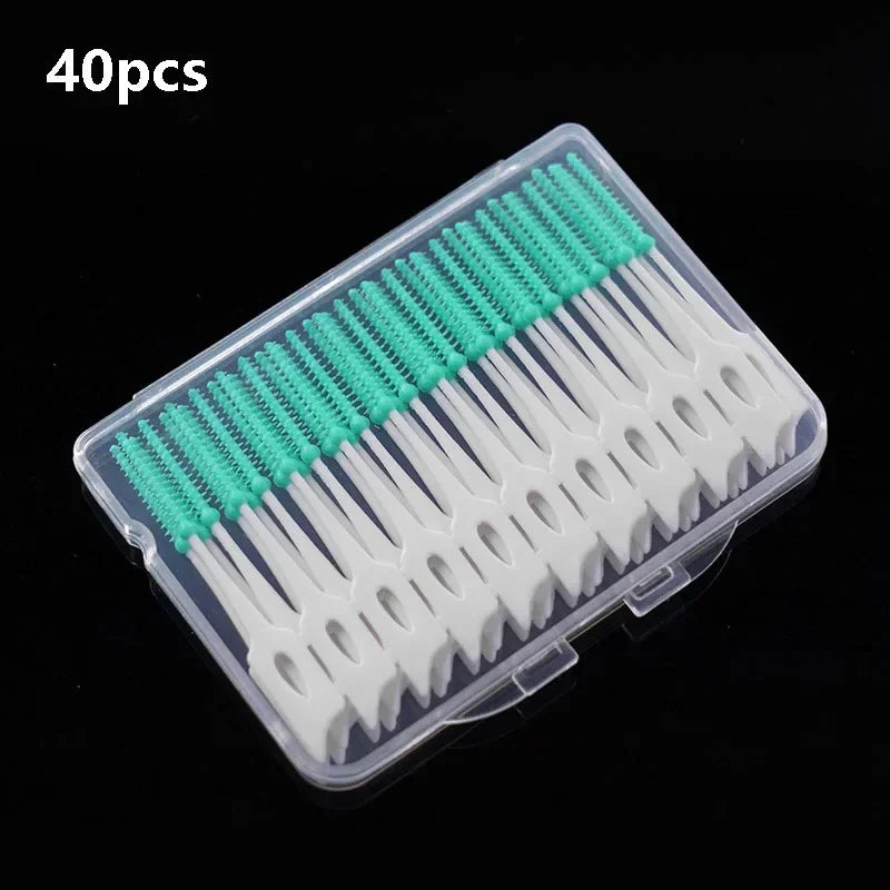 RUZOFO Soft Silicone Interdental Brushes – 40/120 Pack Interdental Brush HIP C623-green 40Pcs