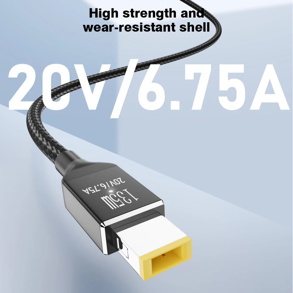 135W USB-C to Slim Square Laptop Charger Cable – Lenovo Legion Laptop Charging Cable HIP