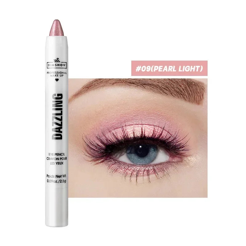 12 Colors Pearlescent Eyeshadow Pencil Waterproof Long Lasting Glitter Shimmer Eye Shadow Pen Eyeliner Stick Eyes Makeup Tools HIP 09