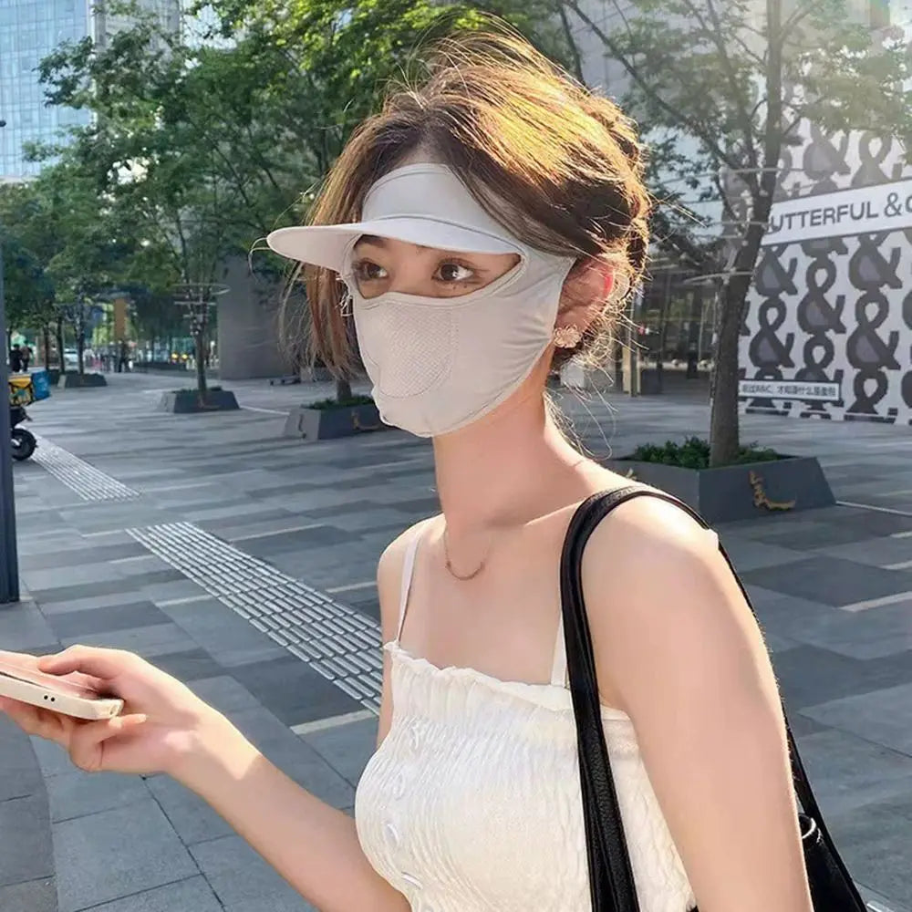 Ice Silk UV Full Face Mask & Neck Scarf – Cycling Sun Cover Sun Protection Mask HIP