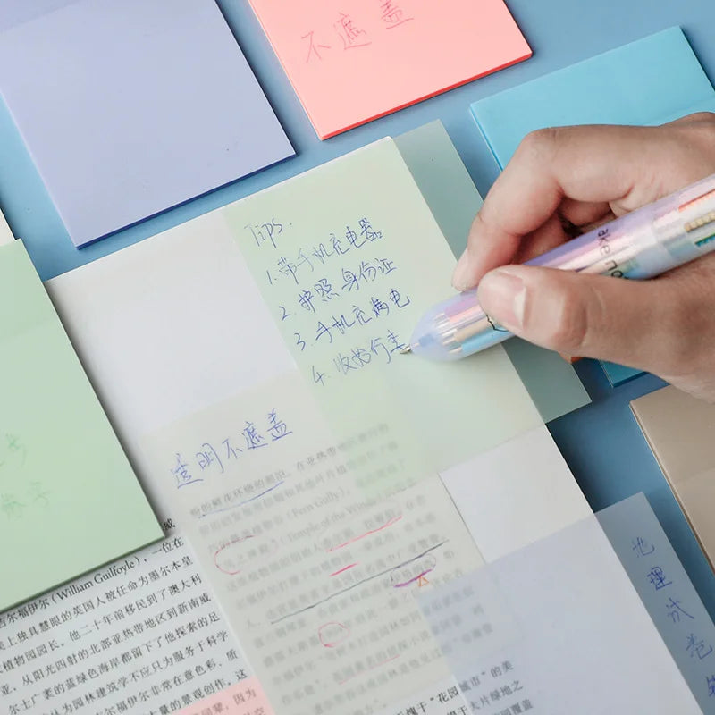 50-Sheet Transparent Sticky Notes – See-Through Memo Pad Transparent Sticky Notes HIP