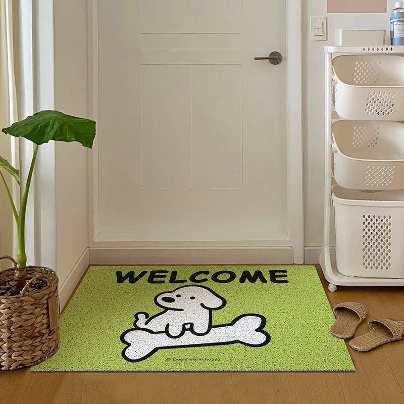 Cartoon Puppy Door Mat – Anti-Slip Washable Entryway Rug Entryway Door Mat HIP 3 40x60cm-Felt