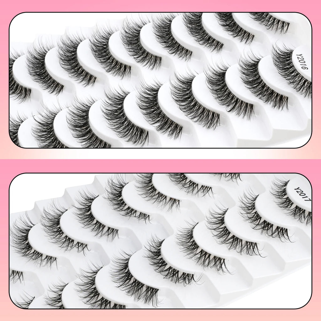 YSDO 5/10 Pairs Natural Eyelash Extension Hand Made Maquilagem Fluffy Fake Half Lashes Soft 3D Mink Lashes Makeup Faux Cilios HIP