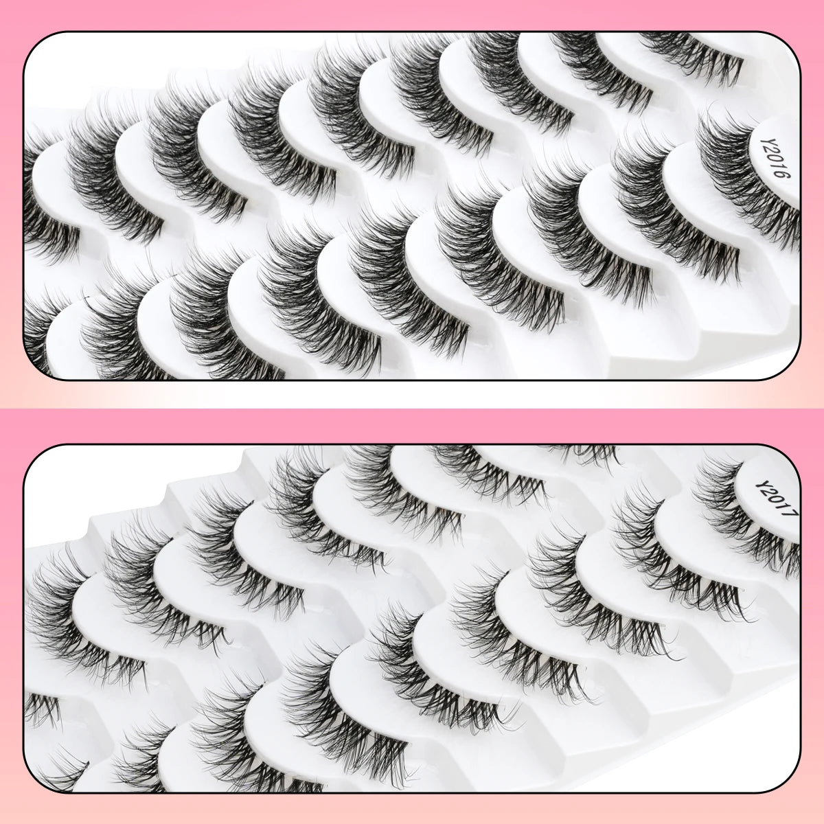 YSDO 3/5/10 Pairs Natural Faux 3D Mink Eyelashes Reusable Fake Eyelashes Tools Soft Wispy Cat Eye Lashes Maquillaje False Lashes HIP