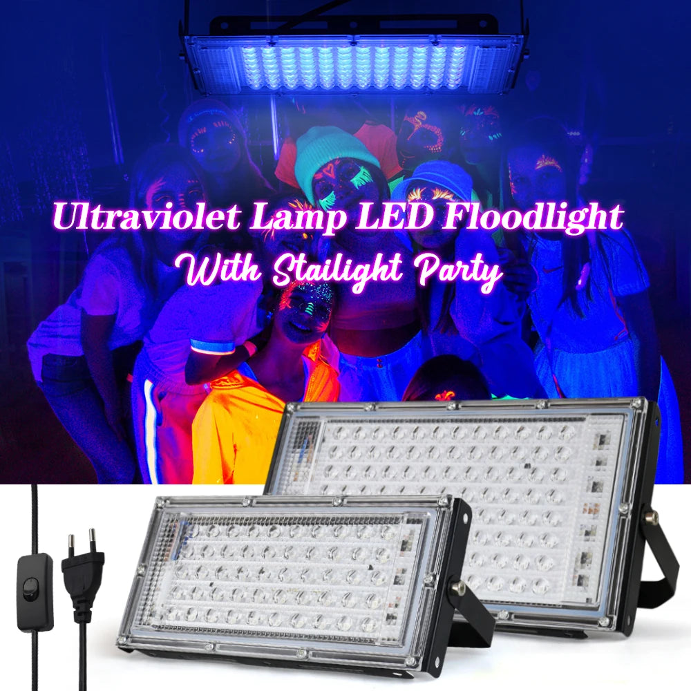 UV LED Flood Light 50W 100W 150W Outdoor Blacklight 395nm UV LED Floodlight HIP