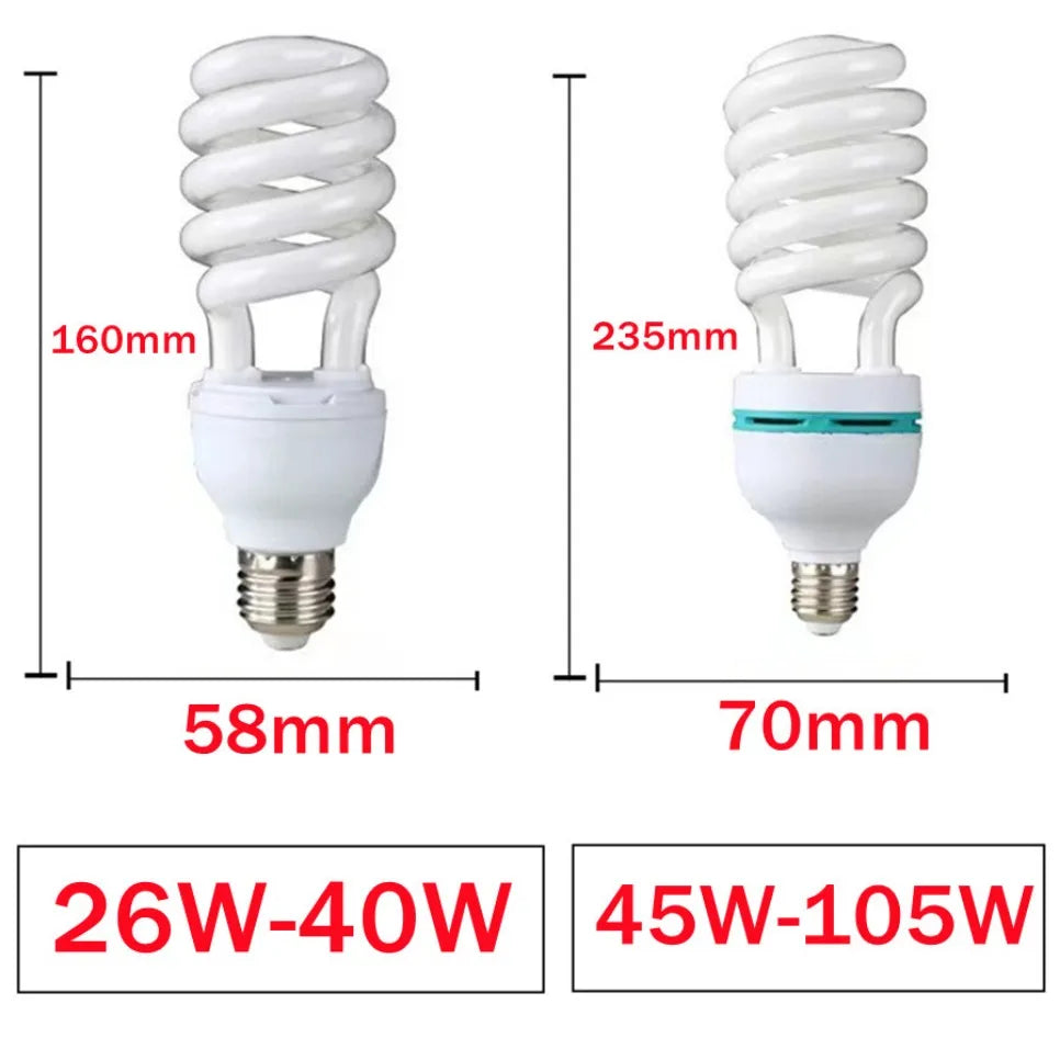 E27 LED Spiral Bulb 5–65W Energy-Saving Lamp AC220–240V LED Light Bulb HIP