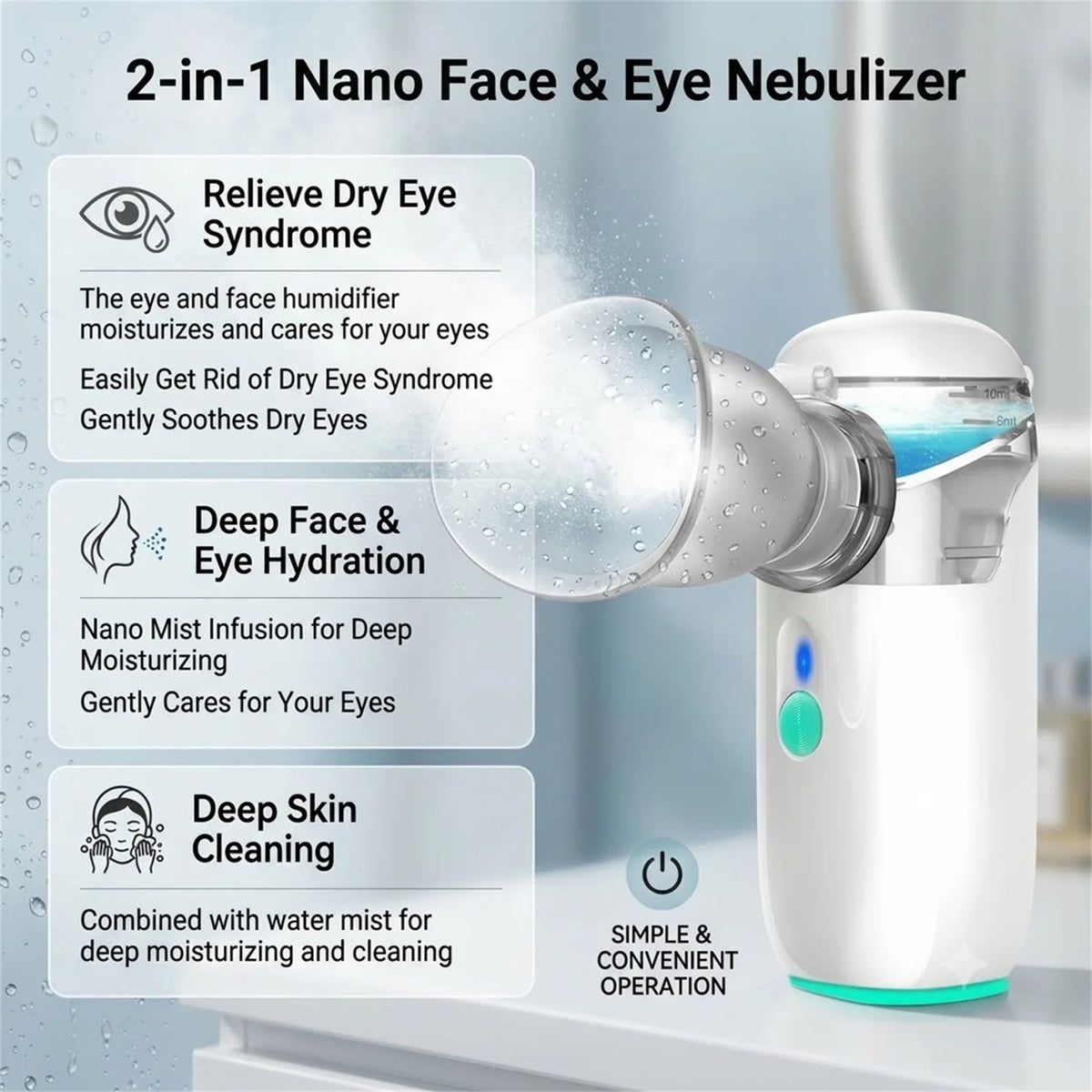 2-in-1 Eye Nebulizer & Face Mist Steamer with Eyeshade Eye Face Steamer HIP
