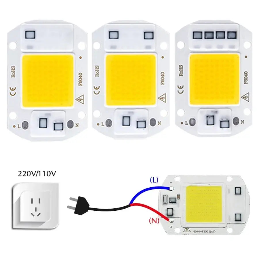 LED Chip COB Lamp Bead 20W 30W 50W LED 220V 110V Smart IC No Need Driver DIY Flood Light Led Matrix Spotlight Outdoor Chip Lamp HIP
