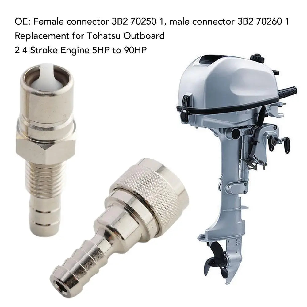 5/16in Fuel Line Connector Male Female 3B2-7025060-1 3B2-70250-1 65740-95500 65750-98505 For Tohatsu Outboard 2/4 Stroke Engine HIP