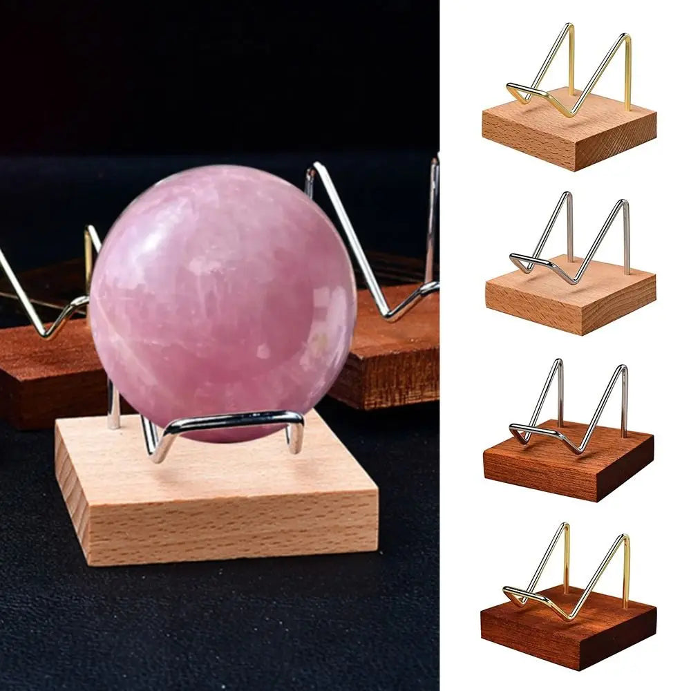 Wooden & Brass Crystal Ball Display Stand – Sphere Holder Sphere Display Stand HIP