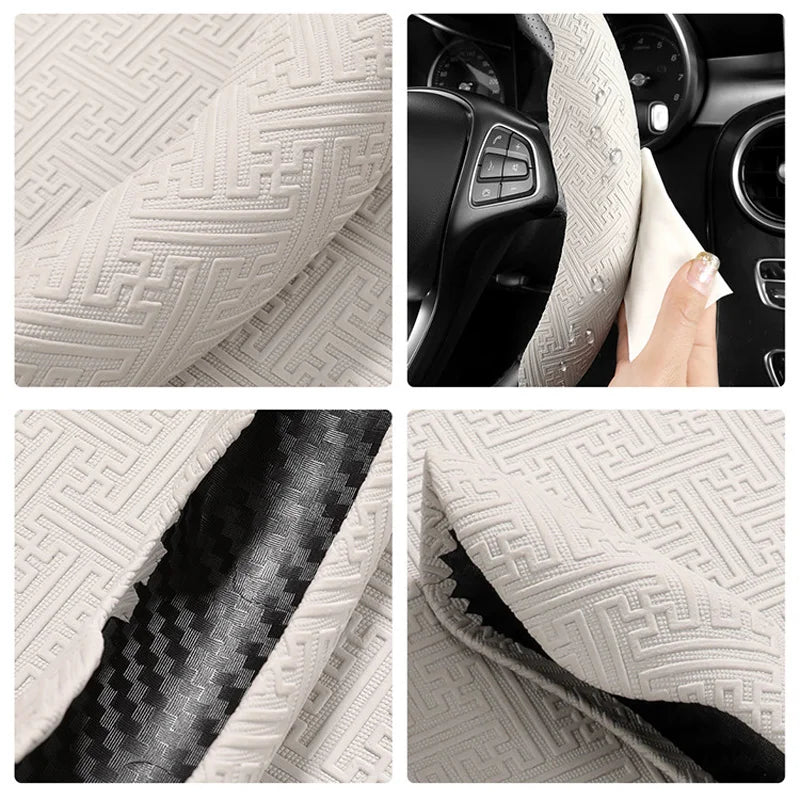 Non-Slip Embossed Nappa Leather Steering Wheel Cover Steering Wheel Cover HIP
