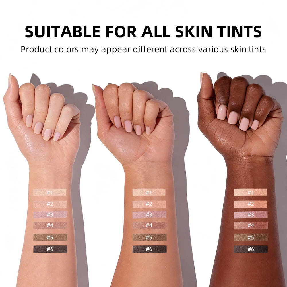 Lakerain 6 Color Eyeshadow Palette Matte Long-Lasting Waterproof Blendable Color High Pigment Nude Party Daily Stage Makeup HIP