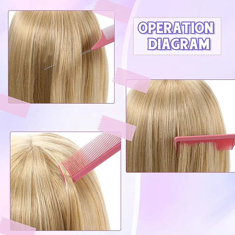 8pcs Hair Styling Comb Set Teasing Hair Brush Triple Teasing Comb Rat Tail Combs Edge Brush Hair Tail Tools Braid Tool Loop HIP