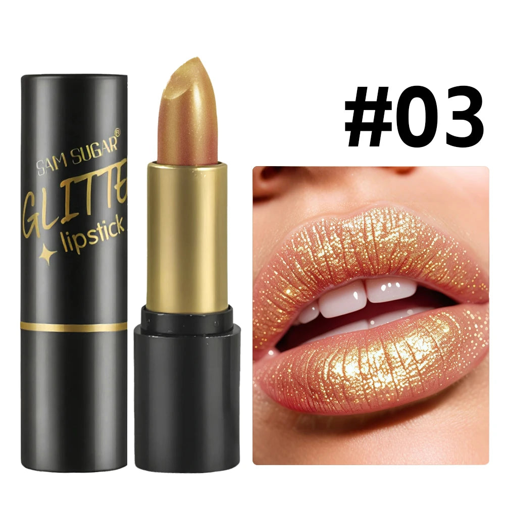 SAM SUGAR Pearlescent Shimmer Lip Gloss – Waterproof & Long Lasting Shimmer Lip Gloss HIP 03
