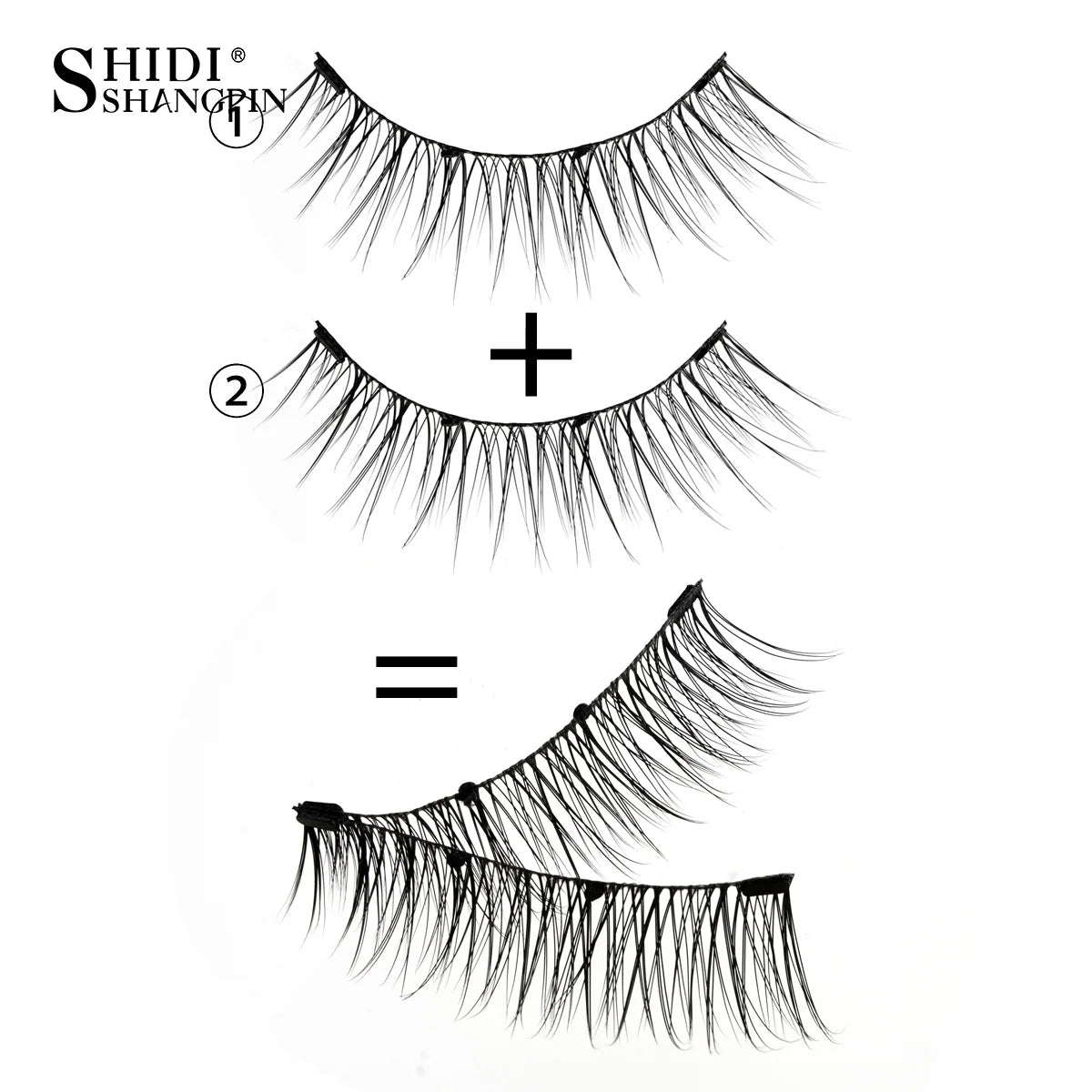SHIDISHANGPIN 5 Styles Natural Magnetic Eyelashes Set 1 Pair Reusable No Glue Needed False Eyelashes with Magnetic Tweezers HIP