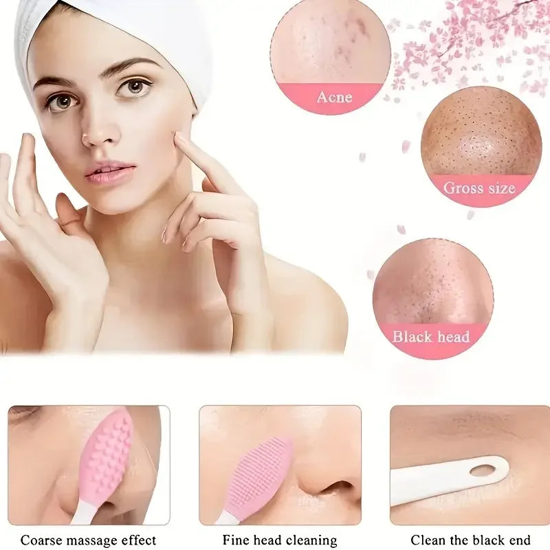Double-Sided Silicone Face Cleansing & Exfoliating Brush Facial Cleansing Brush HIP