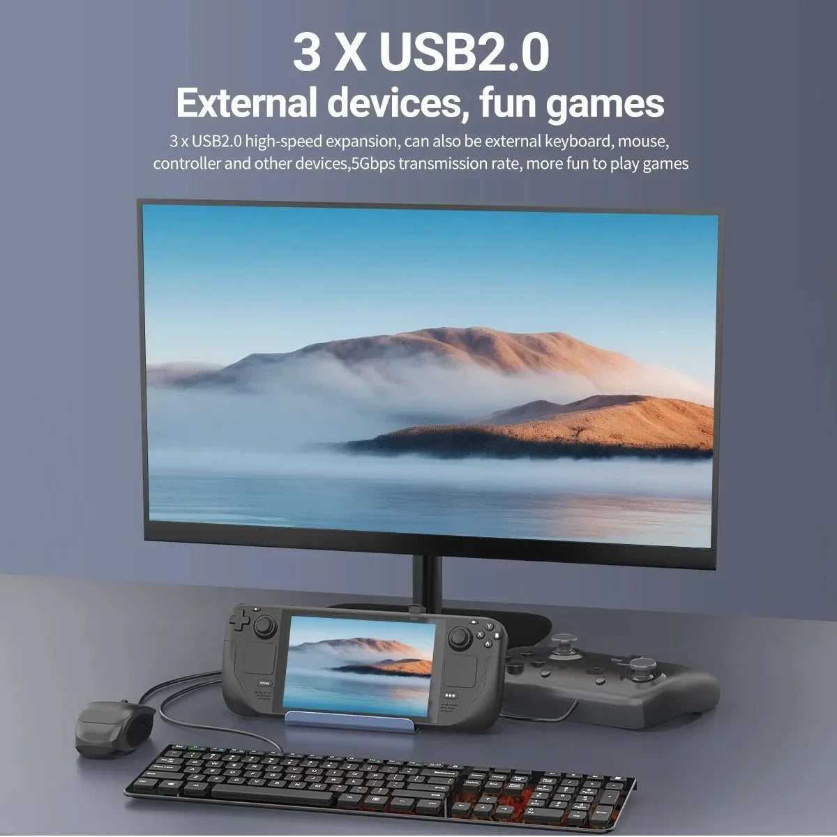 KEBIDUMEI 6-in-1 USB-C Hub – 4K HDMI, 100W PD, Ethernet USB-C Docking Station HIP