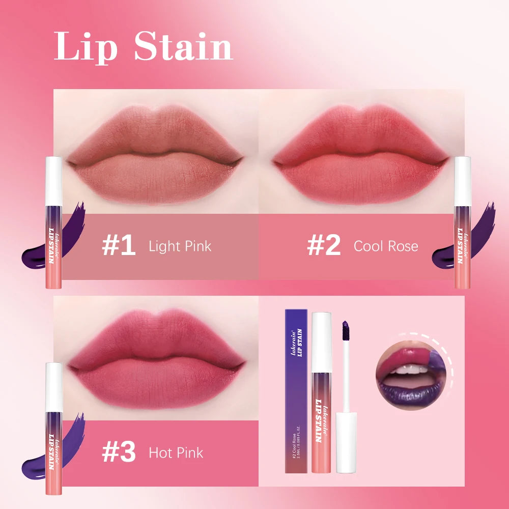 Waterproof Peel Off Lip Stain Long Lasting Pink Lip Tint Transfer Proof Non-stick Cup 3 Colors Lip Stain Women's Cosmetics HIP
