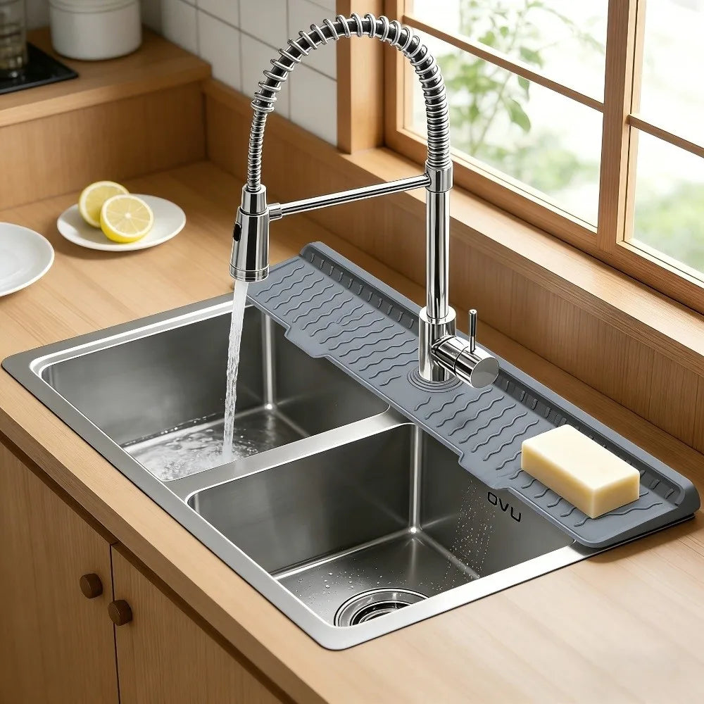 Silicone Faucet Drain Mat – Anti-Slip Sink Holder 36–61cm Faucet Drain Mat HIP