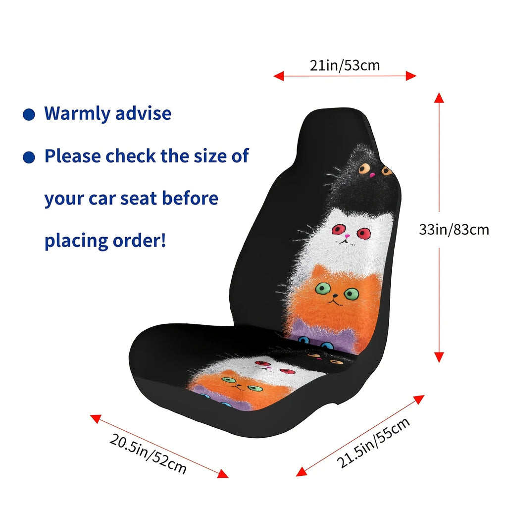 Four Cats Print Car Seat Cover – Easy Install, All Seasons Car Seat Cover HIP