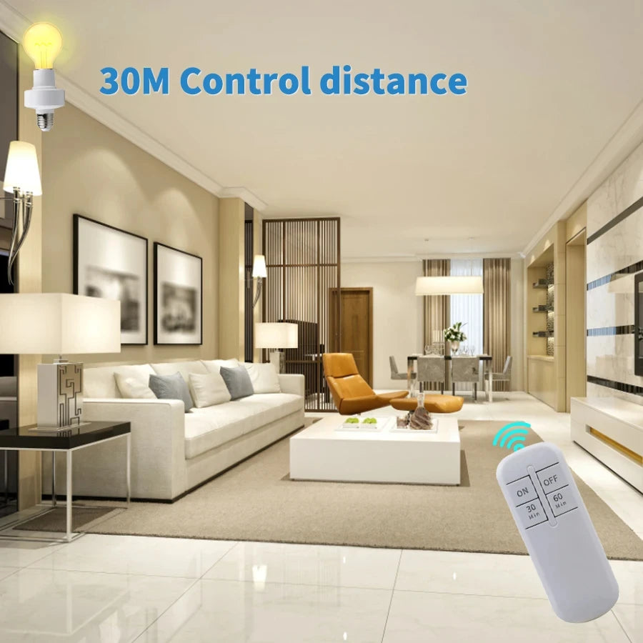 E27 Light Bulb Socket Lamp Bases With Smart Timer Switch Wireless Remote Control Lamp Holder for Pendant Lamp Ceiling Chandelier HIP