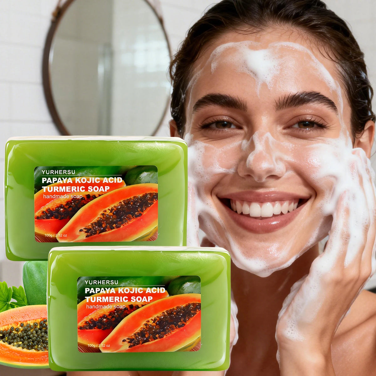 Papaya Essential Oil Handmade Soap – Brighten & Hydrate Handmade Soap Bar HIP