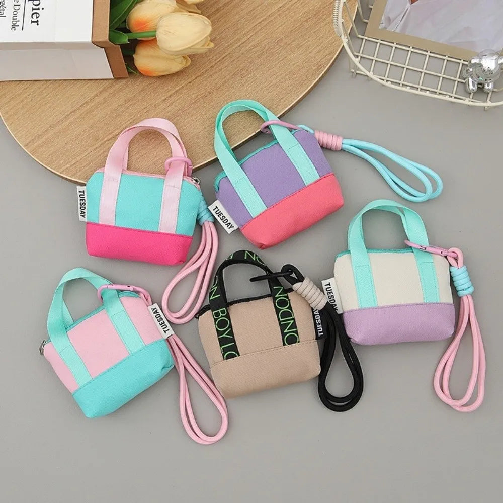 Mini Canvas Coin Purse & Earphone Case with Wristband Canvas Coin Purse HIP