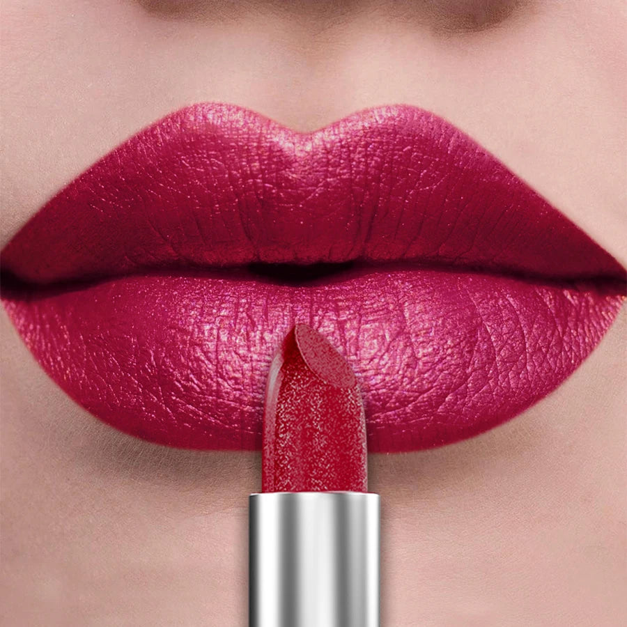 KAFURUX 21-Color Glitter Metallic Lipstick – Pearlescent Lip Tint Glitter Metallic Lipstick HIP 110