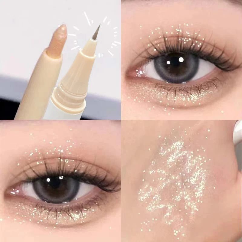 Double-Ended Silkworm Eye Pen – Matte & Glitter Highlight Eye Highlighter Pen HIP