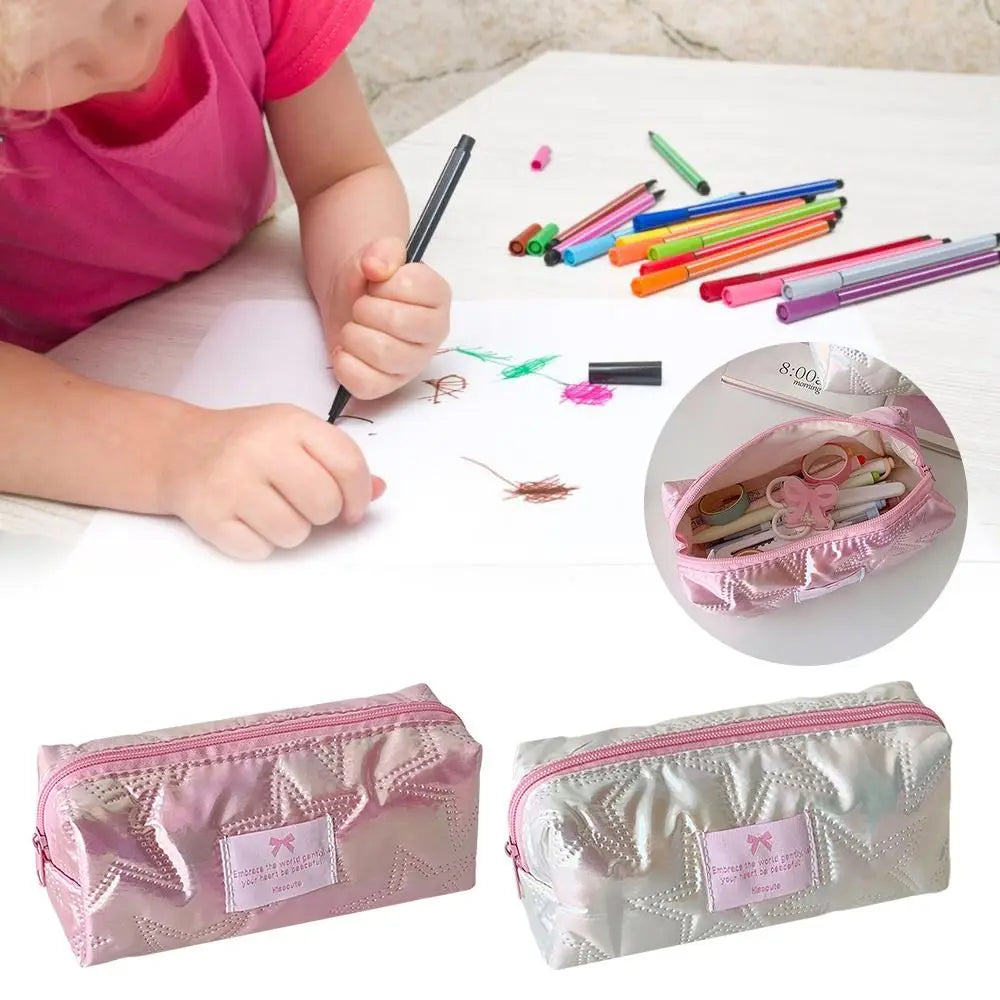 Star Pearlescent Pencil Case – Large Capacity Pen Bag Pencil Case HIP