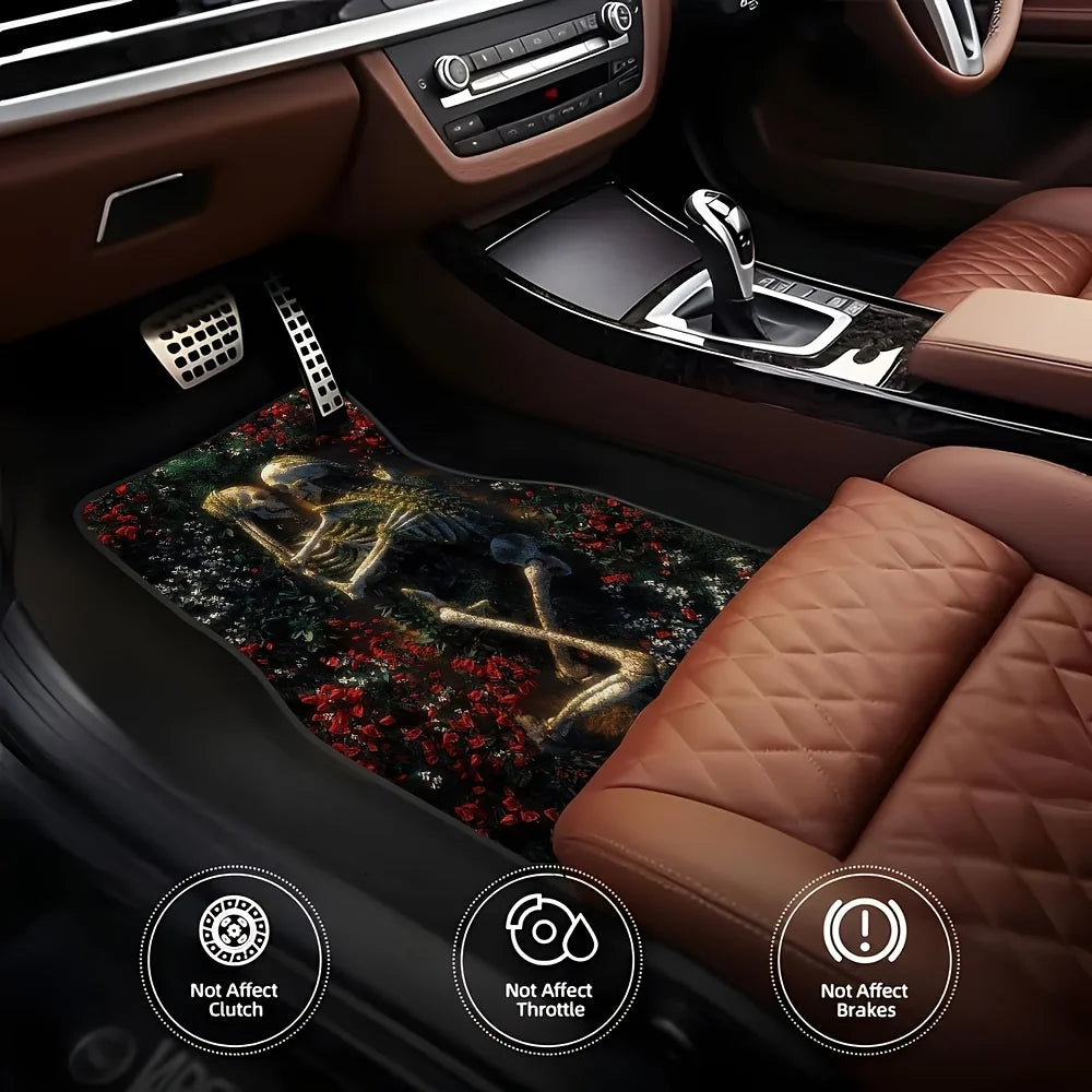 4-Piece Skull Pattern Car Floor Mats – Universal Non-Slip Set Car Floor Mats HIP