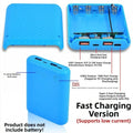 DIY 4-Slot 18650 Power Bank Box – Solderless Portable Charger Power Bank Case HIP Fast Charging Blue
