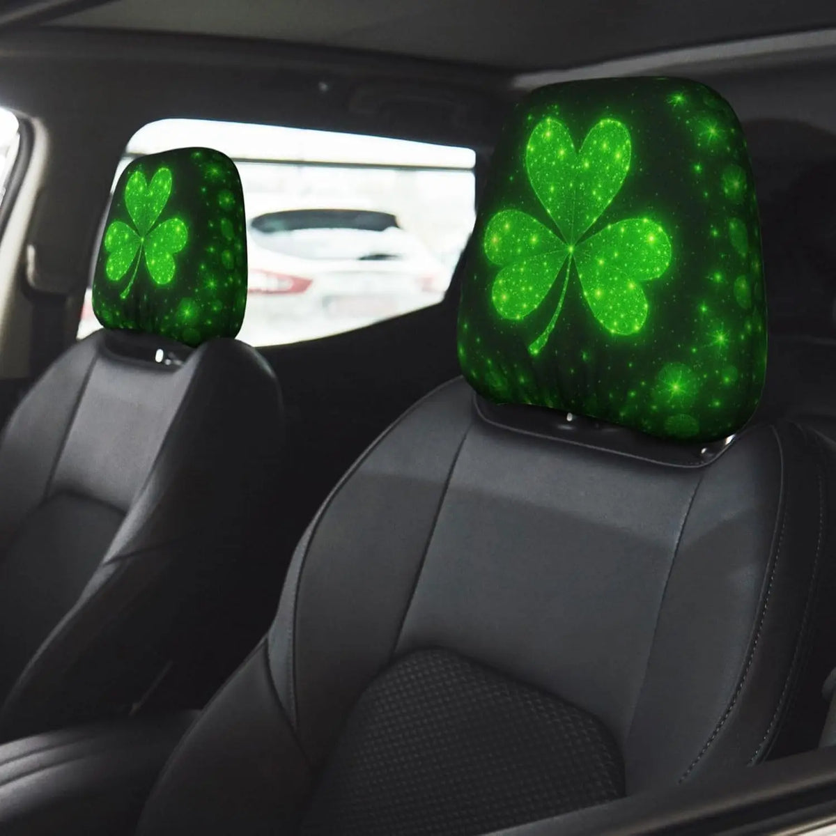 St. Patrick's Day Shamrock Car Headrest Covers – 2 Pack Car Headrest Covers HIP