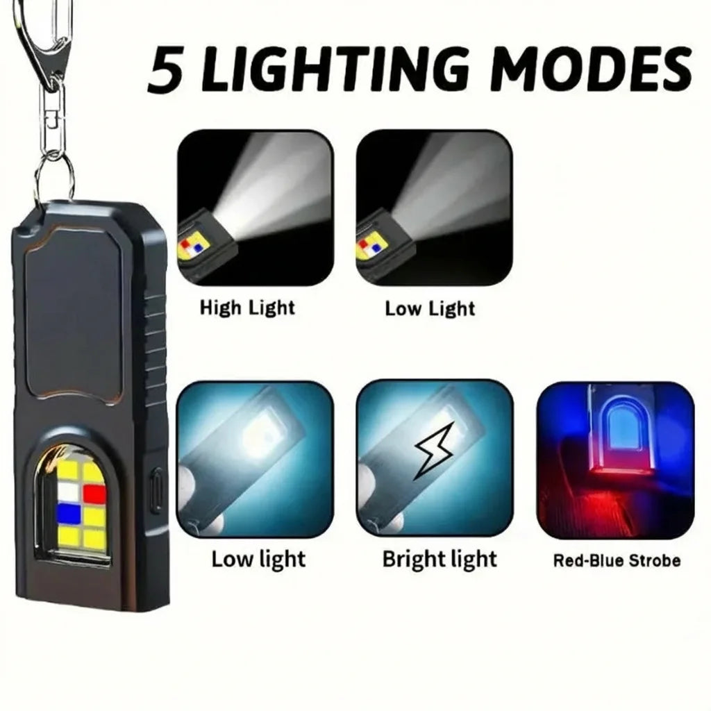 Mini COB LED Keychain Flashlight – USB-C Rechargeable Work Light Keychain Flashlight HIP