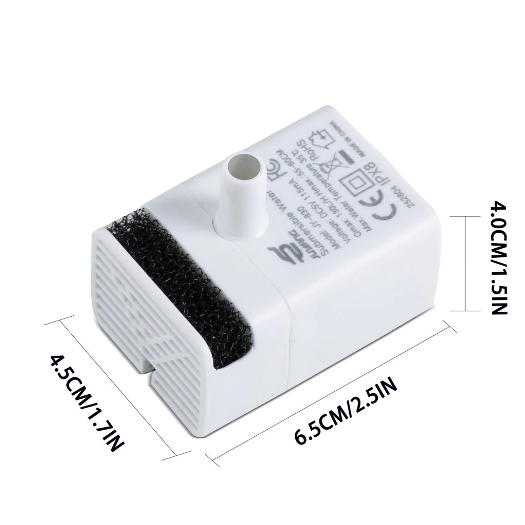 Pet Fountain Replacement Pump, LED Power Off Light, Ultra Quiet Filter Pump Fits 2.2L/2.6L/3.2L/4L Cat Water Dispenser HIP