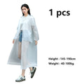 EVA Waterproof Rain Poncho – Unisex Clear Hoodie Raincoat Rain Poncho HIP C258-white 1pcs